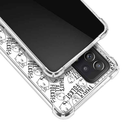 Looney Tunes Porky Pig Black and White Galaxy A72 5G Clear Case